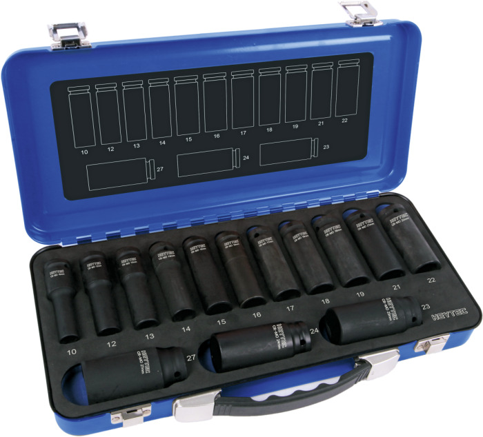 50863191436 1/2" IMPACT-Socket set,  extra deep, 14-pcs.